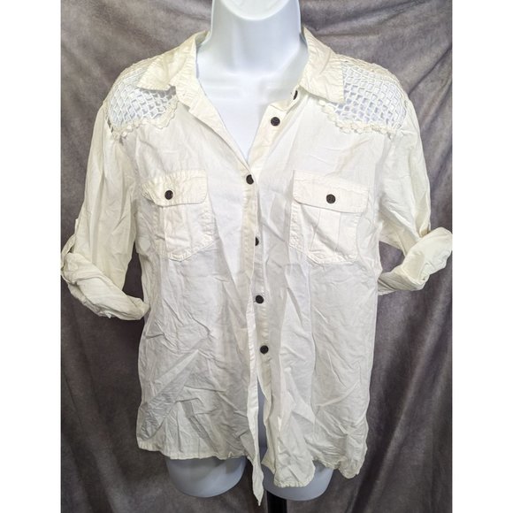 Millenium Lace Shoulder Button Up - Picture 7 of 12